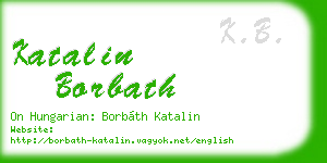 katalin borbath business card